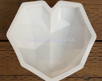 EINDVERKOOP Groot hart diamanten edelsteen siliconen mal chocoladetaart gebak brownie ijs gelatine zeep maken taartdecoratie fondant ambacht