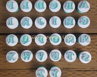 Uppercase Alphabet Letter Plunger Cutter & Press Fondant Dough Cutter Cake Decorating Soap Stamp Mold