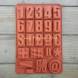 Large Number & Symbol Silicone Mold Bakeware Chocolate Cake Pastry Candy Ice Butter Resin Soap Making Homemade Mould Tray Food Craft