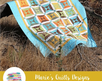 PDF Twin Quilt Pattern, Modern, Stripe Pattern, Digital, Easy, Simple, Tutorial
