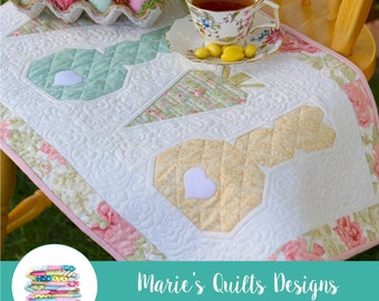 Easter Bunny Carrot Quilt Table Runner Pattern (PDF Digital)