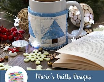 Mug Warmer PDF Digital Quilt Block Simple Sewing Pattern, Christmas Time, Scarp, Winter, New Year, Quilted, Gift