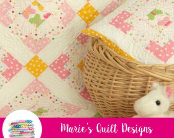 PDF Baby Quilt Pattern - Baby Girl Quilt Pattern - PDF Quilt Pattern - PDF Easy Quilt Pattern - Digital pdf - Baby Quilt - Lap Quilt