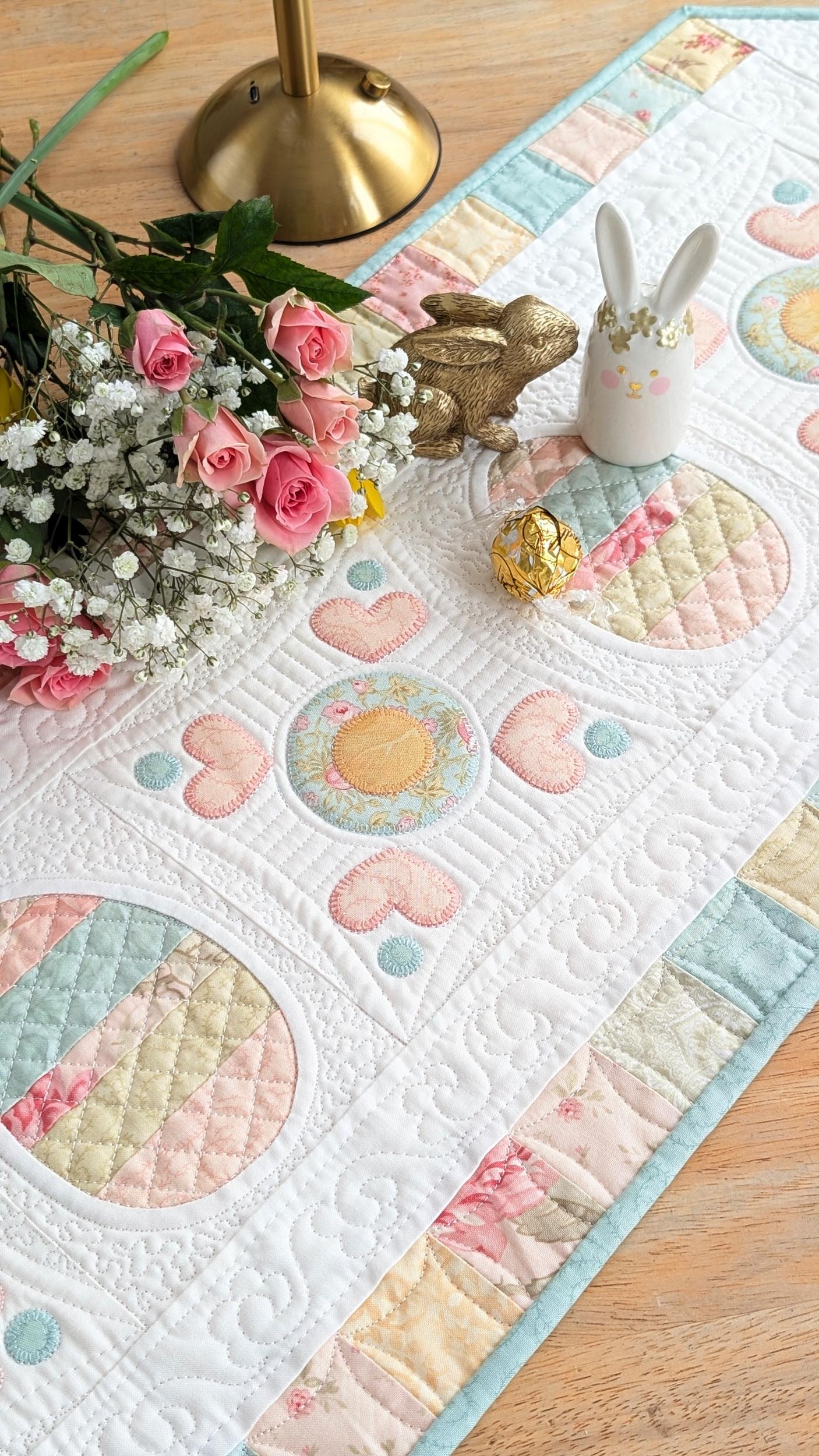Easter Floral Egg Scrap Quilt Table Runner Pattern (PDF Digital) - Etsy
