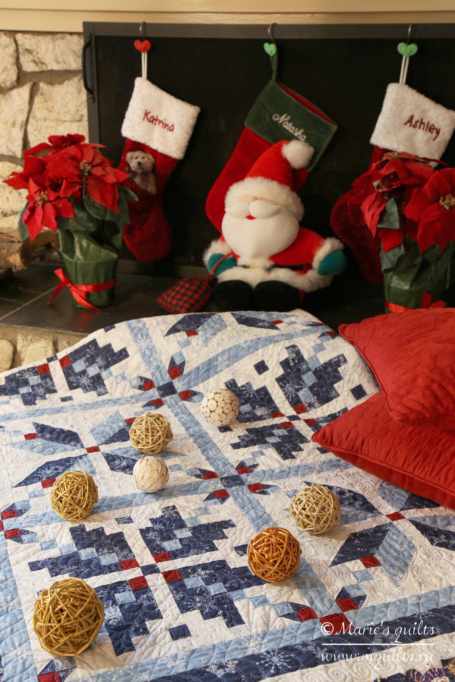 PDF Christmas Queen Quilt Pattern Digital Blue Star Etsy