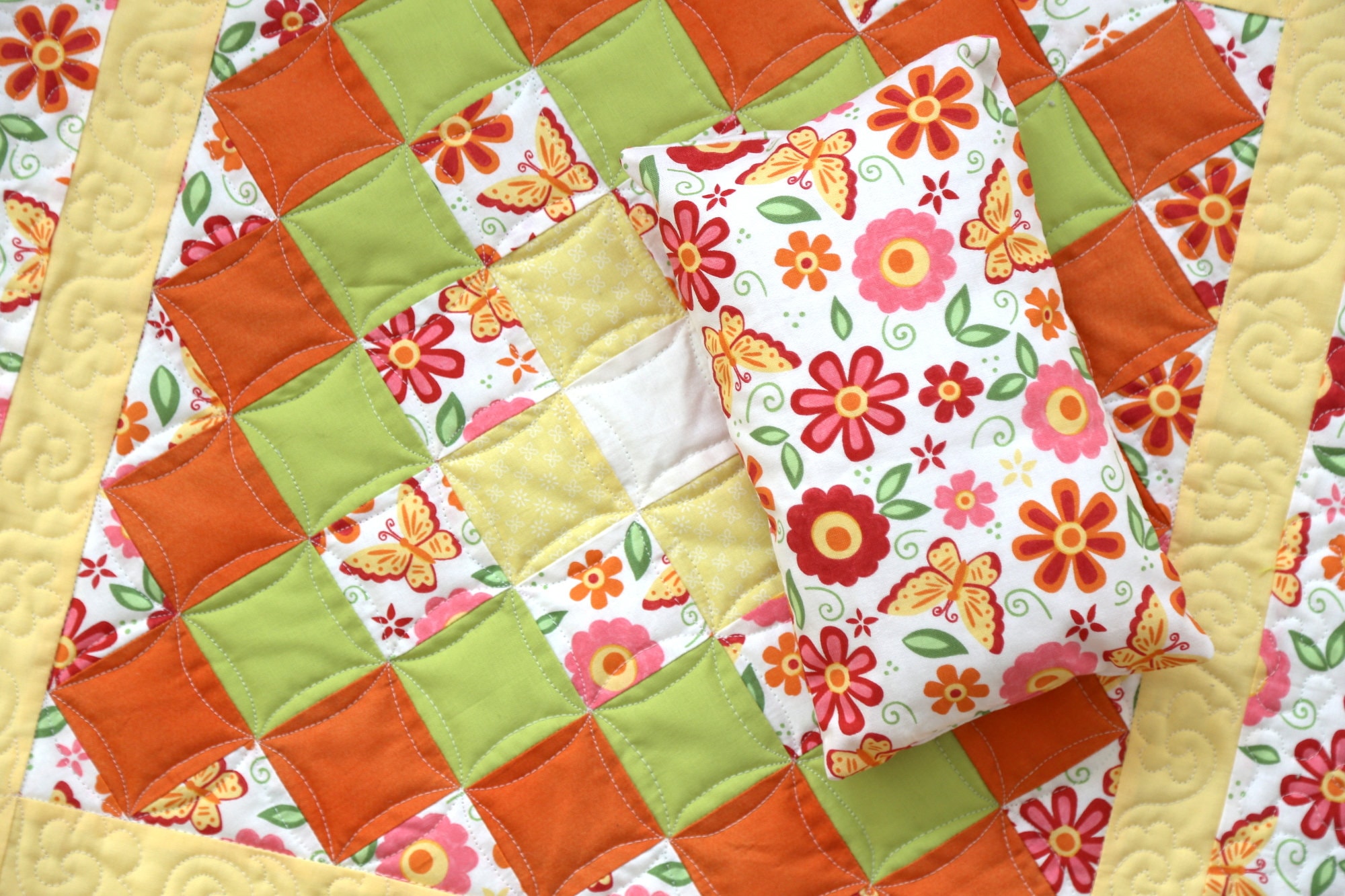 Doll Quilt Handmade American Girl Green Quilt Set Toddler Etsy