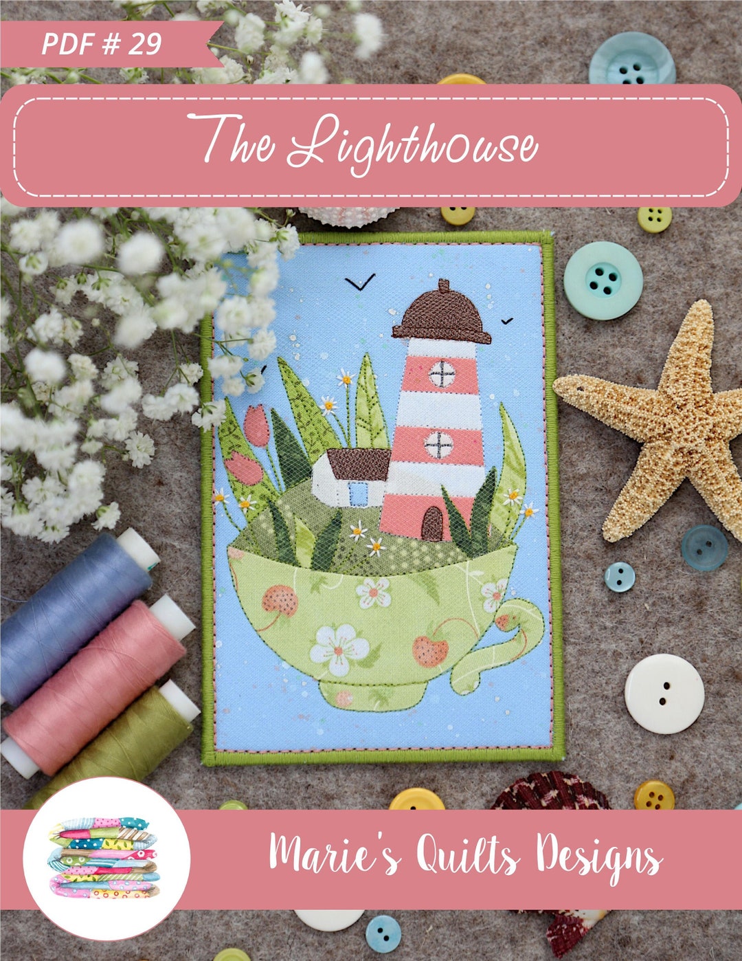 Fabric Postcard PDF Digital Quilt Block Applique Sewing Pattern ...
