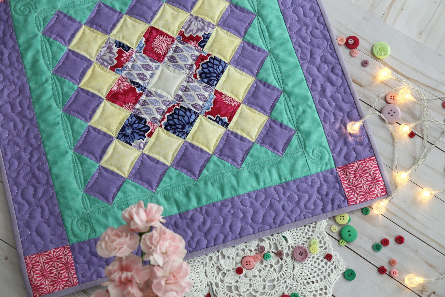 Doll Quilt Set, Toddler Gift, Pillow Bedding Set, Teddy Quilt and