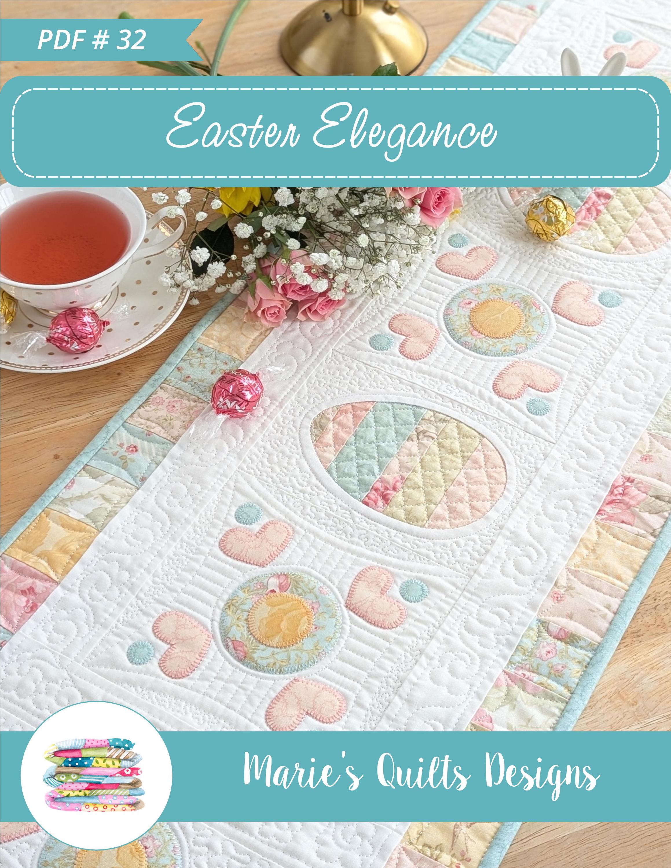 Easter Floral Egg Scrap Quilt Table Runner Pattern (PDF Digital) - Etsy