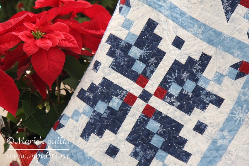 PDF Christmas Queen Quilt Pattern Digital Blue Star Etsy