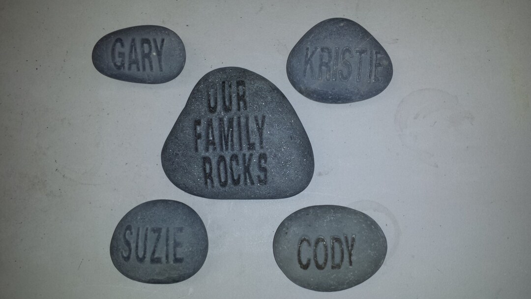 Our Family Rocks 4 Custom Name Rocks and 1 Our Family Rocks - Etsy