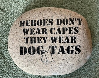 Piedra grabada personalizada: regalo militar, decoración de EE. UU.