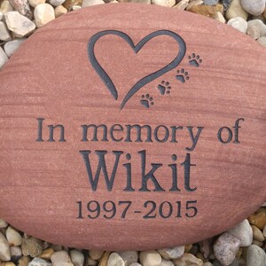 Custom Engraved Pet Memorial - Engraved Rock, Stone, Dog, Cat, namesake, etched rock, etched stone, Sandblast