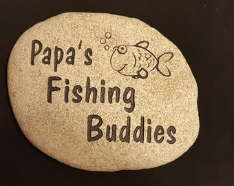 Roca de pescadores grabada a medida - Piedra grabada personalizada