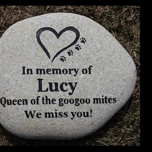 REAL STONE - Personalized Custom Engraved Pet Memorial Stone, Pet Memorial Rock,pet memorial stone, Pet Memorial Garden Stone, Dog, Cat