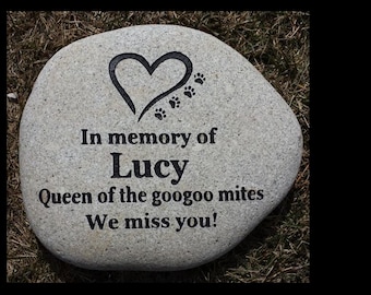 Piedra conmemorativa grabada para mascotas: Marcador de jardín de piedra real personalizado