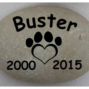 Custom Engraved Pet Memorial #3 - Engraved Rock, Stone, Dog, Cat, namesake, etched rock, etched stone, Sandblast