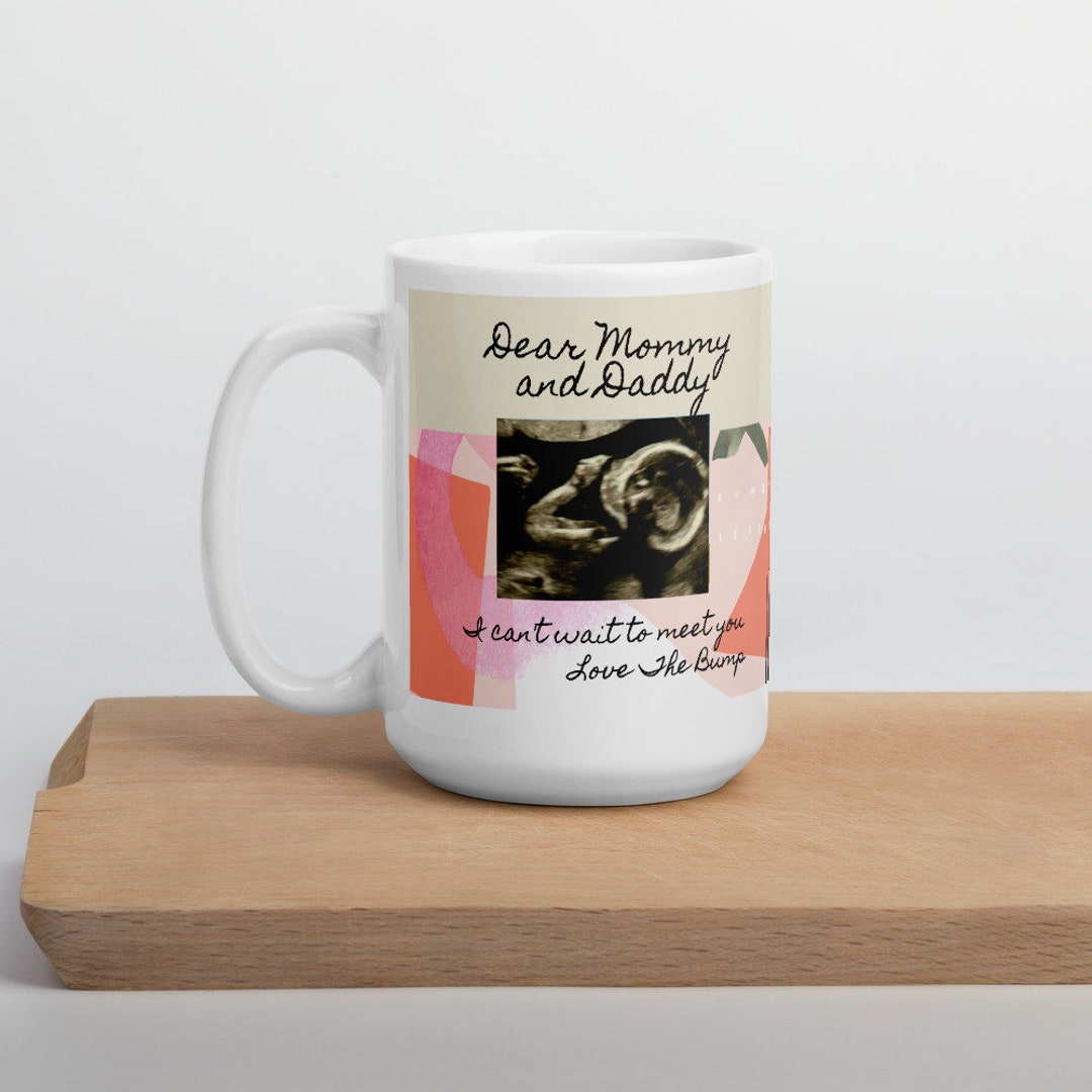 Dear Mommy and Daddy Ultrasound Mug taza de sonograma recuerdo de