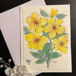 Tarjeta de acuarela original 16 y sobre -pintura del artista Lin Pacific follaje frondoso verde incompleto, un regalo para enmarcar y colgar