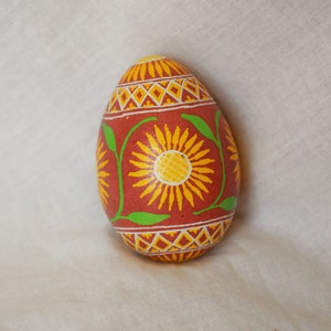 Ukrainian egg on composite plastic, Break resistant.  Gift for the youngster or the klutz.  Handmade, traditional techniques and design. USA