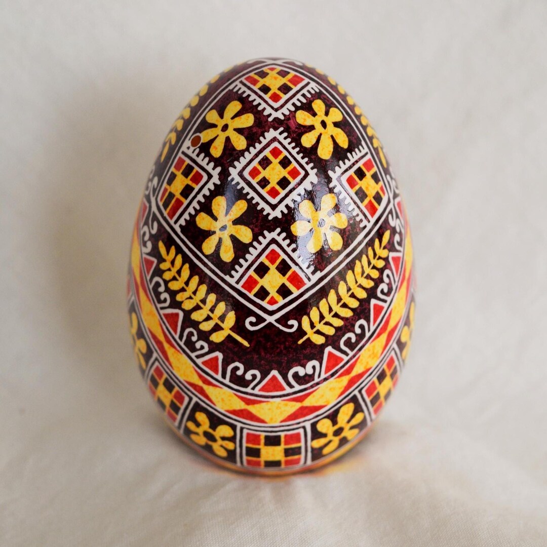 Goose Egg Pysanka, Ukrainian Easter Egg Art, Batik Design - Etsy