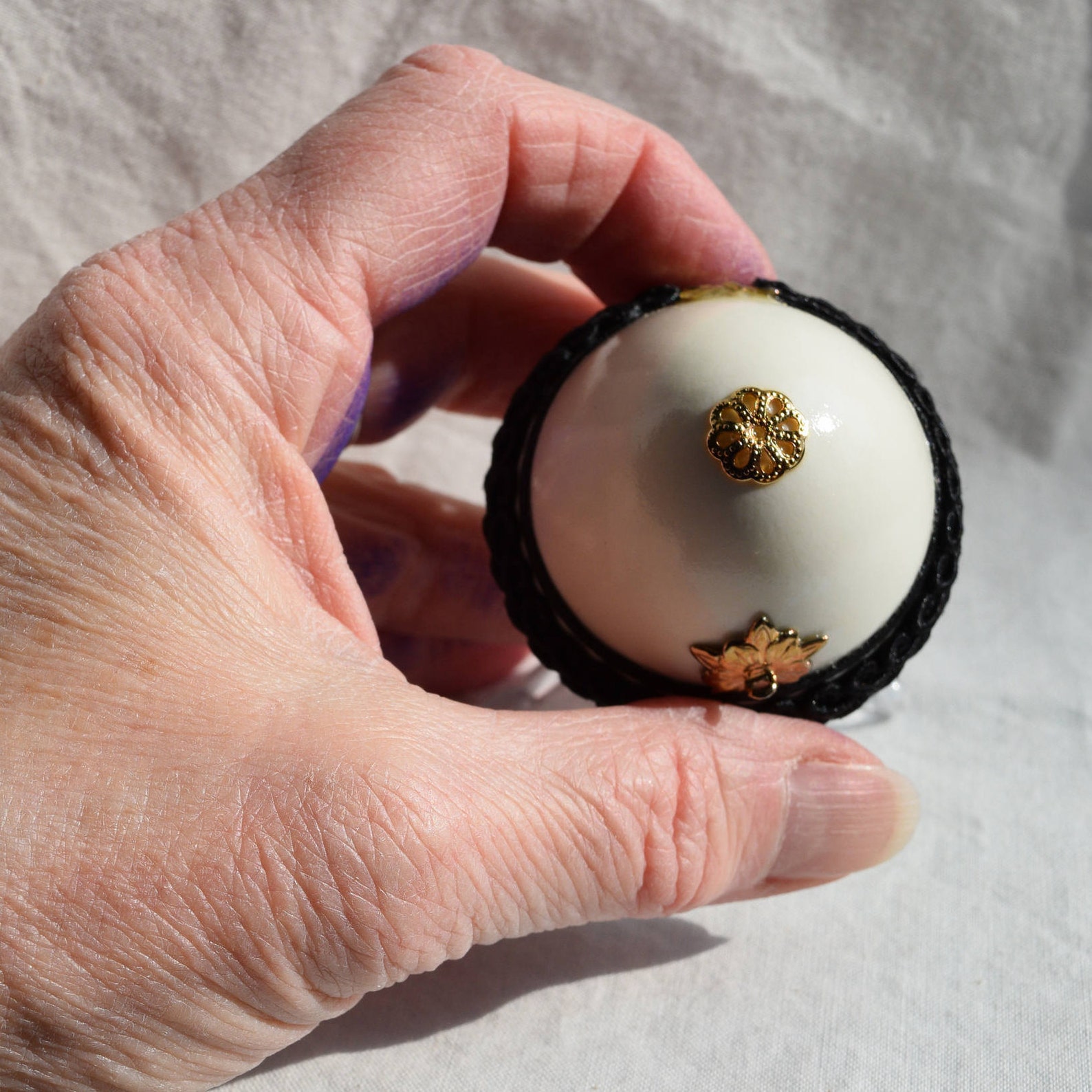 Hinged Egg Jewel Box Engagement Ring Wedding Ring Decorated Etsy