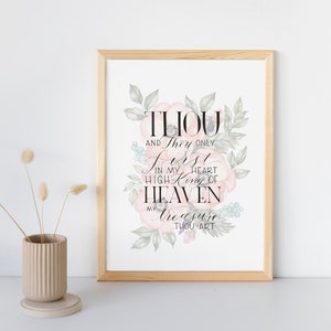 Be Thou My Vision | Christian Song Wall Art Print | Watercolor Floral lettered Hymn Lyrics