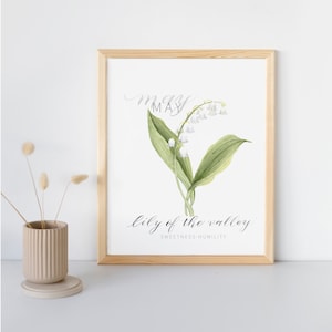 Fleur de mai, impression du mois | Aquarelle et lettrage Muguet