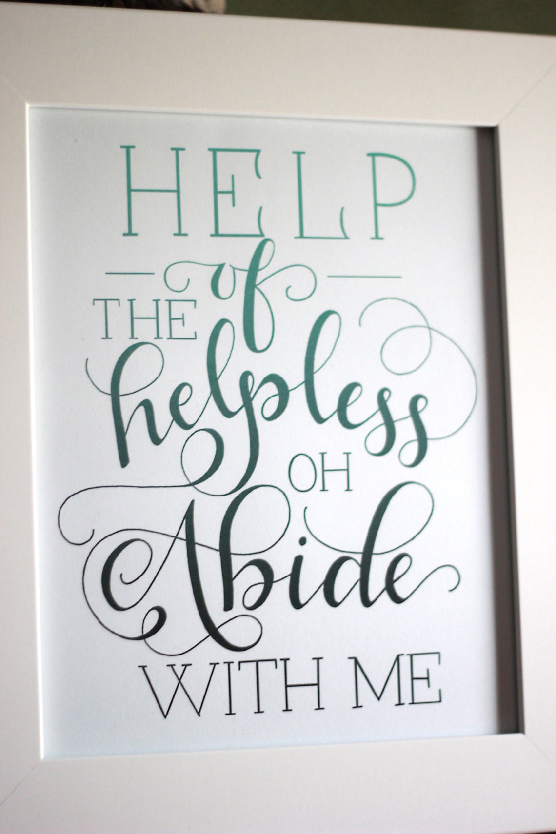 Abide With Me Hand Lettered Typography Art Print - Etsy