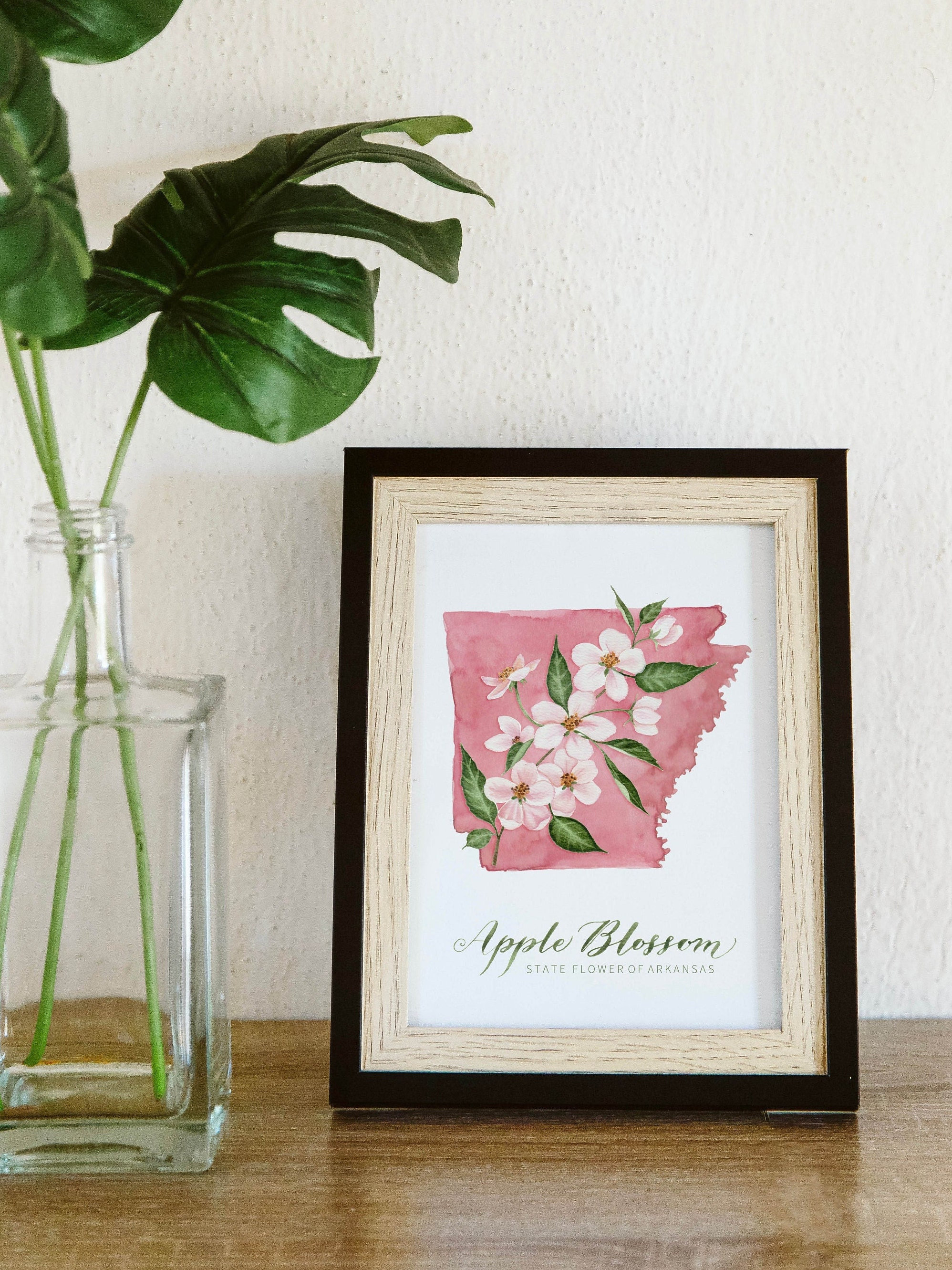 Arkansas State Flower Print | Apple Blossom Watercolor Painting and ...