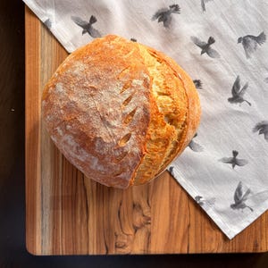 Bird Pattern Flour Sack Tea Towel: Sparrow Silhouette, Cotton Kitchen Decor