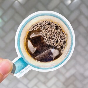 Black Coffee Watercolor Vinyl Sticker
