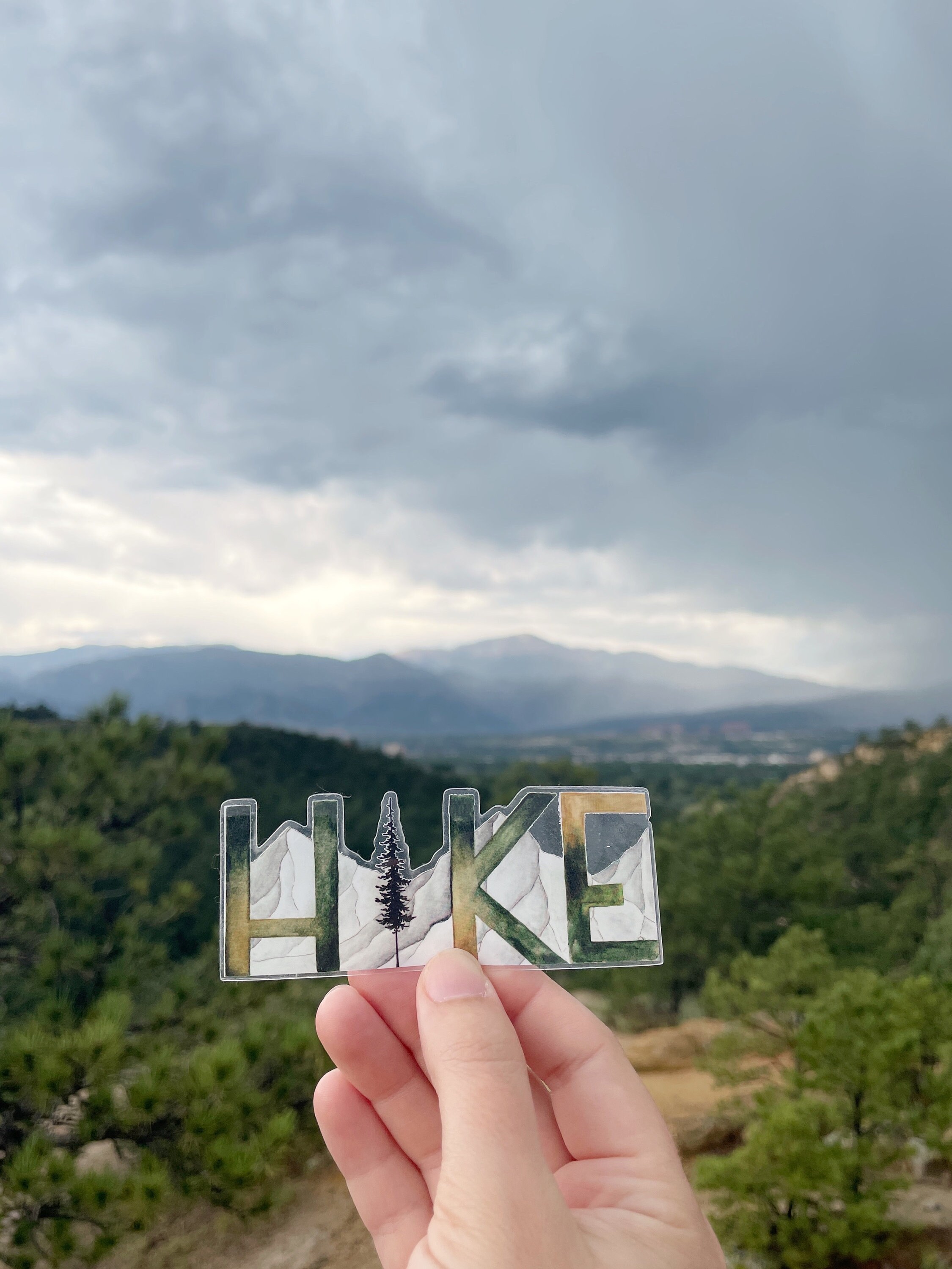 Lfm Sticker Watercolor Hike Sticker: Clear Vinyl Waterproof Decal - Etsy