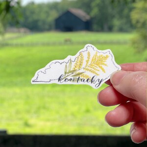 Kentucky Goldenrod Aufkleber und Zustandsform Matt Vinyl wasserdichter Aufkleber, Wasserflasche Aufkleber, Laptop Aufkleber, Zustandsblume Aufkleber