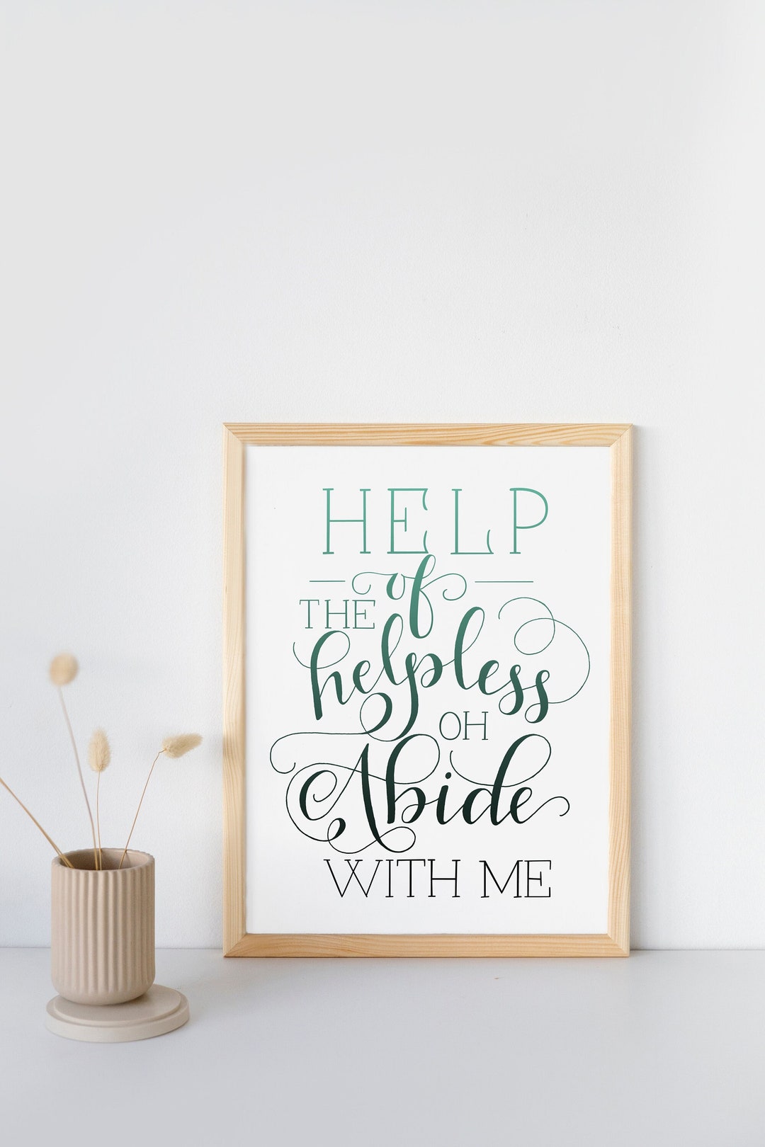 Abide With Me \\ Hand Lettered Typography Art Print - Etsy