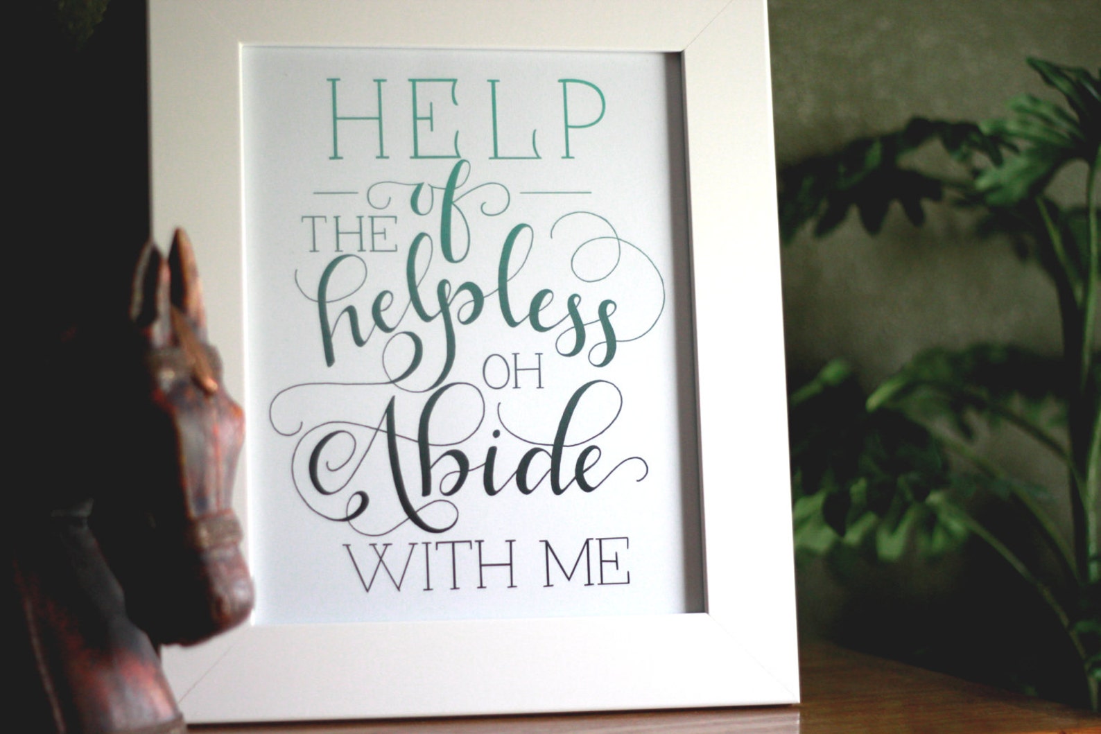 Abide With Me Hand Lettered Typography Art Print - Etsy
