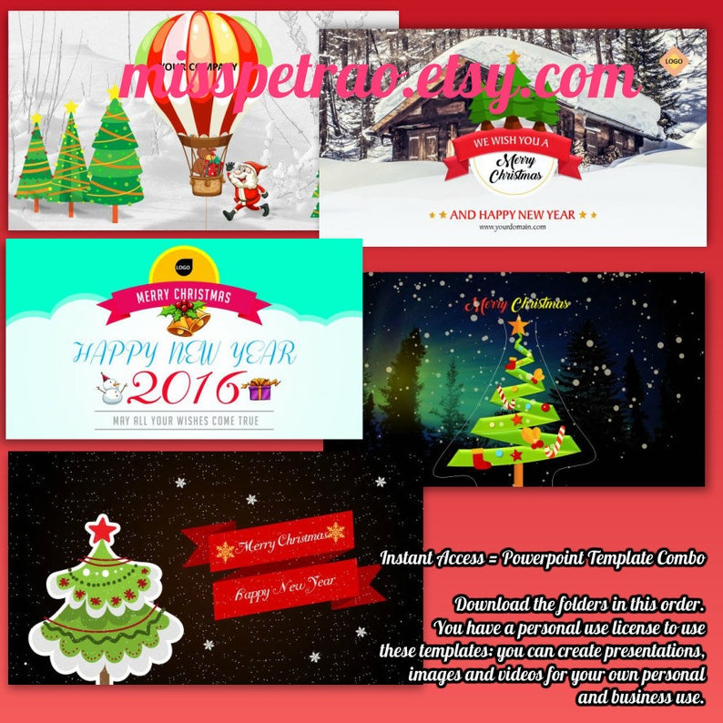 Urlaub Weihnachten Und Neujahr Animierte Powerpoint Vorlagen Etsy