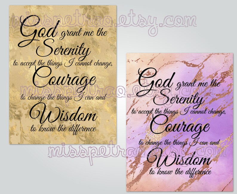 printable serenity prayer 3 designs digital delivery pdf etsy