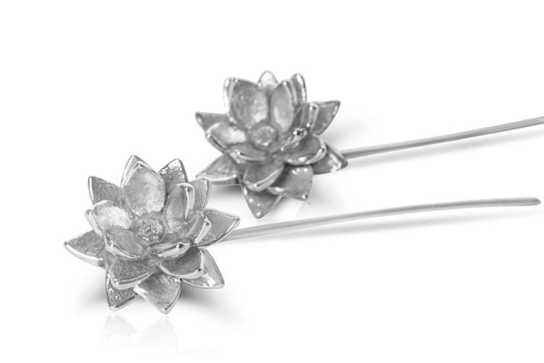 Lotus Fine Jewelry Sterling Silver Lotus Flower Earrings Lotus Blossom Earrings Silver Lotus Jewelry Sterling Lotus Earring