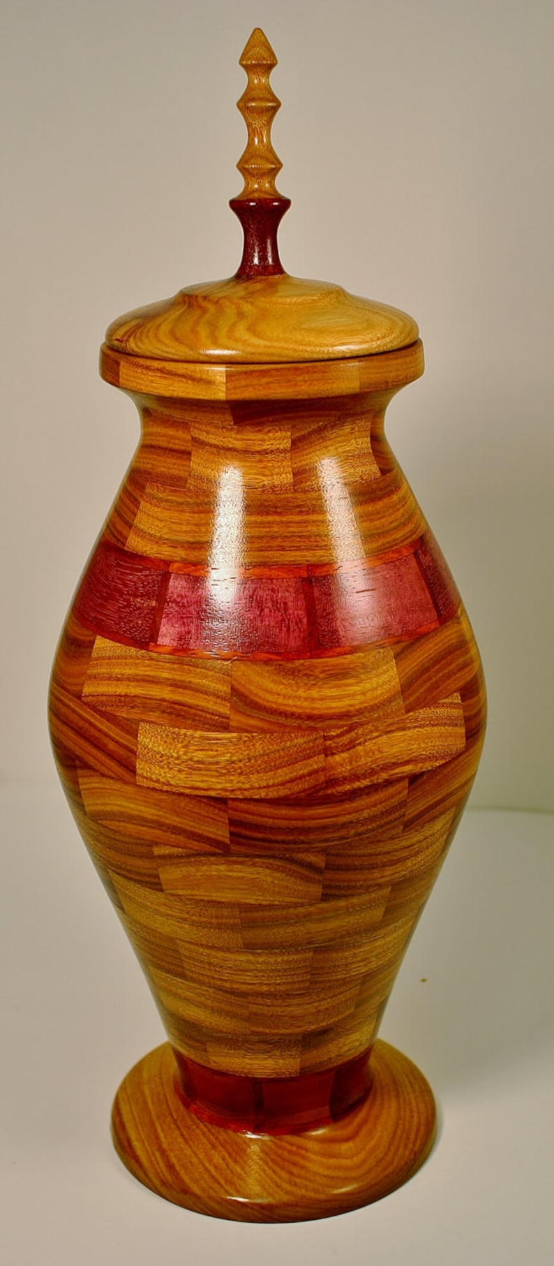 This Hand Crafted Segmented Wooden Urn is Made With Etsy
