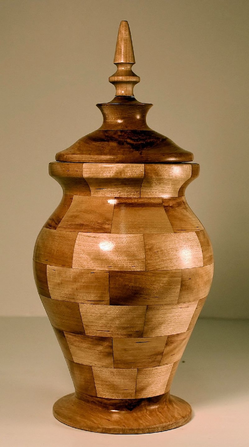 This Wooden Hand Crafted Segmented Urn is Made of Maple. It Etsy