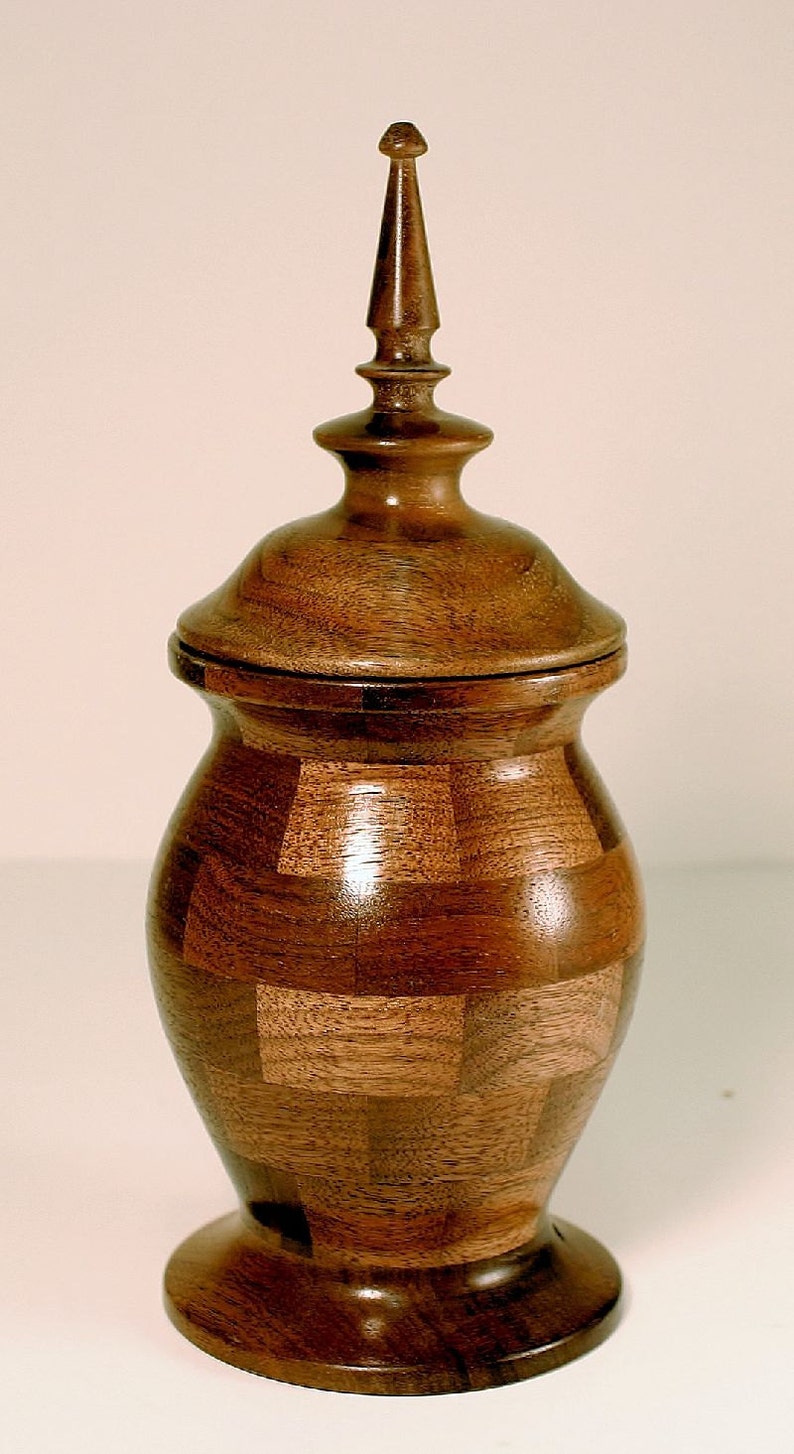 This Wooden Hand Crafted Segmented Urn is Made of Walunt. It Etsy