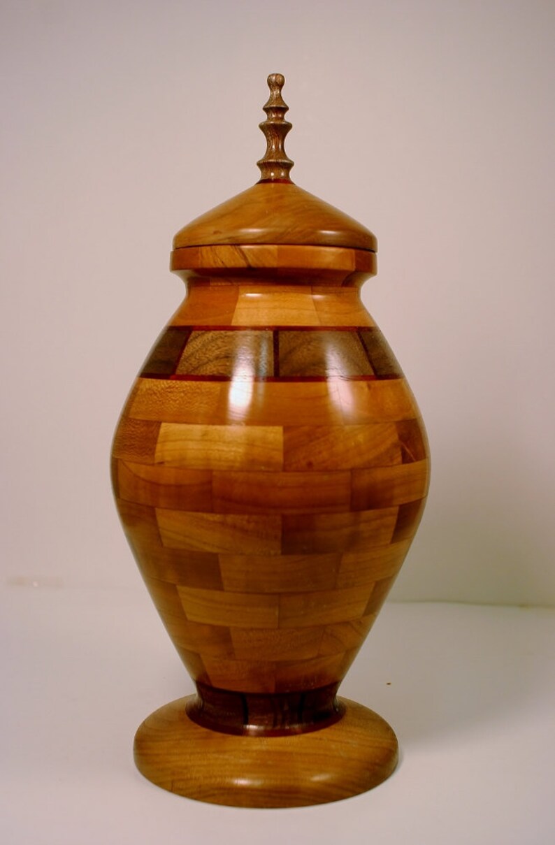 This Hand Crafted Segmented Wooden Urn is Made of Cherry Etsy