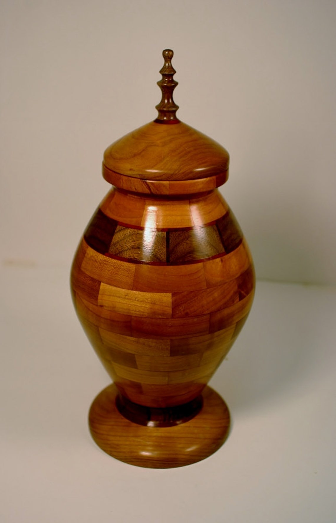 This Hand Crafted Segmented Wooden Urn is Made of Cherry Etsy