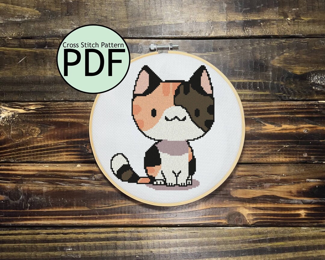 Calico Cat Cross Stitch Etsy
