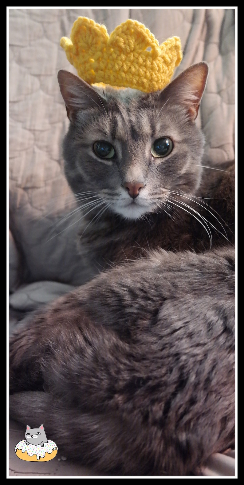 Made with USA made yarn King or Queen Crown for your cat or dog Gift for Cat or Dog owner