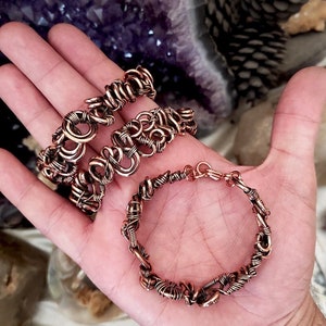 Women&#39;s Antiqued Copper Cuff Wire Wrapped Bracelet by Mba Handmade Unique Jewelry