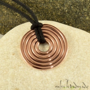 Handcrafted Hammered Copper Spiral Pendant - Unisex Viking Jewelry