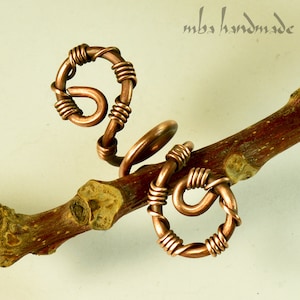 Spiral Antiqued Copper Viking Hair Beads Beard Jewelry Dreadlock Hair Accessories