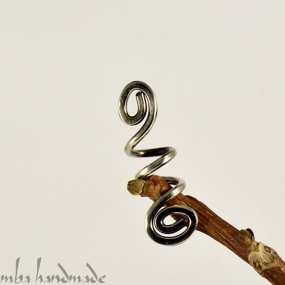 2 Pcs Spiral Antiqued Copper Viking Hair Beads Beard Jewelry